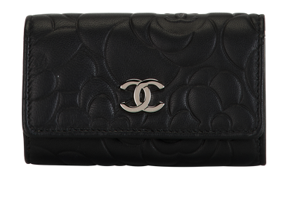 Chanel Camelia key case, &pound;295, Accessories, Black, Leather, Front view